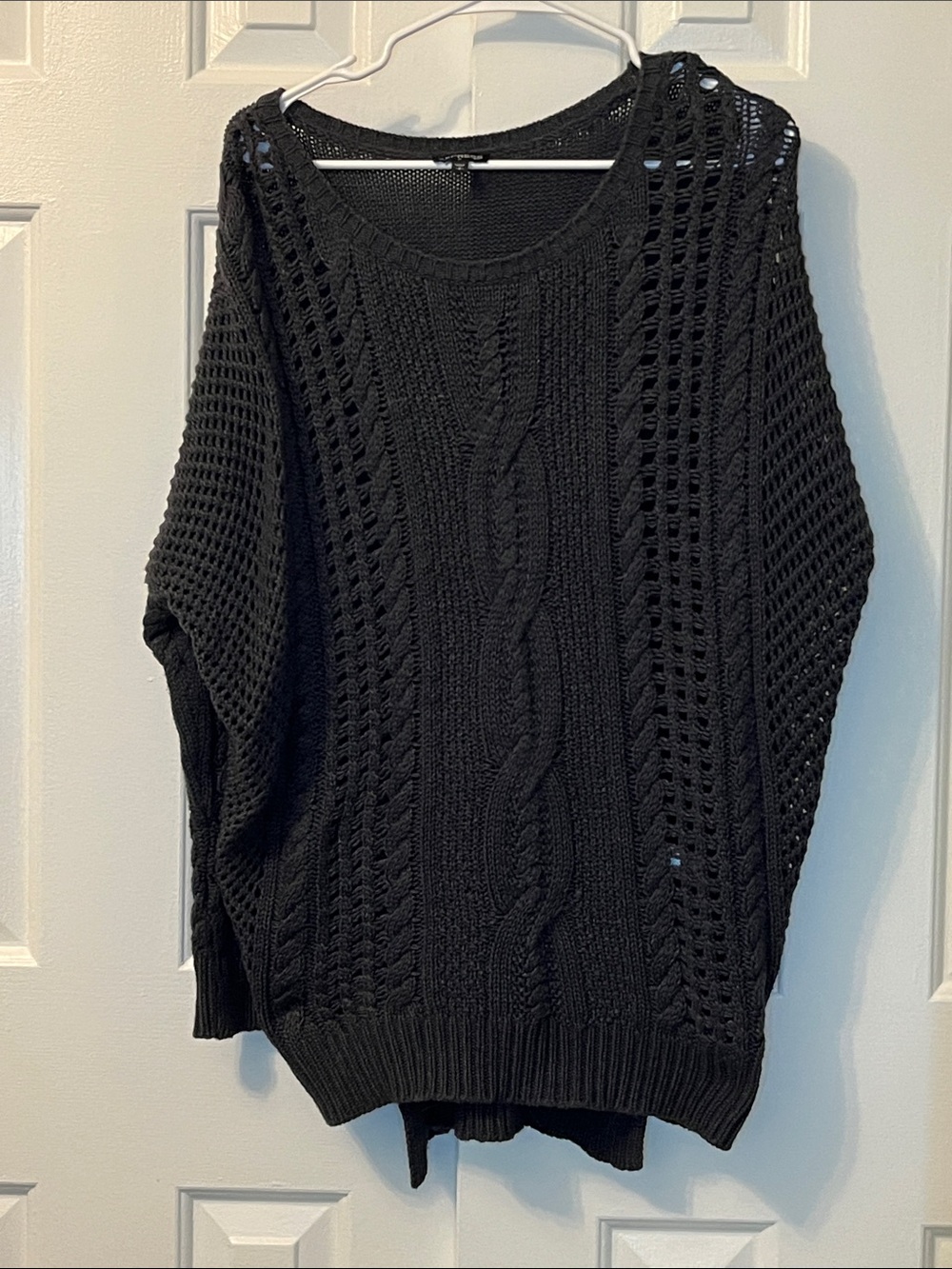 Express Chunky Oversized Cable‎ Knit Sweater Gray Size S